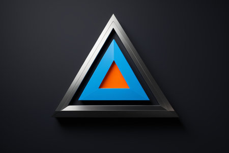 Multi-layered triangle graphic on black backgroundの素材