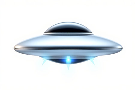 Silver UFO science fiction materialの素材