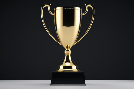 Close-up of the gold trophyの素材