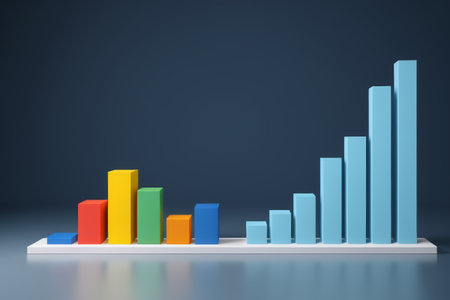 Color bar chart financial data chartの素材