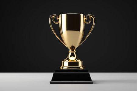 Close-up of the gold trophyの素材