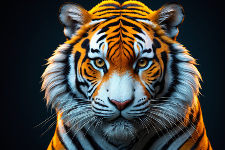 Tiger close-up facial photo footageの素材