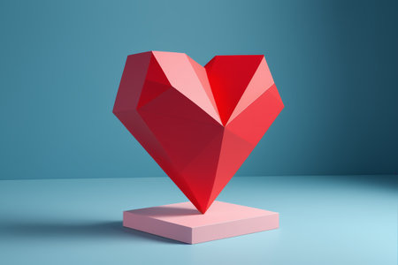 3D red heart model displayの素材