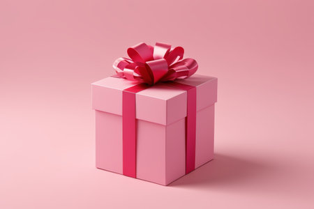 Pink gift box with bowの素材