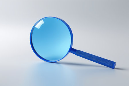 Close-up material of blue magnifying glassの素材