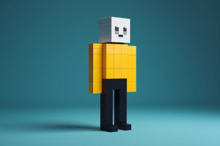 Block pixel style character imageの素材