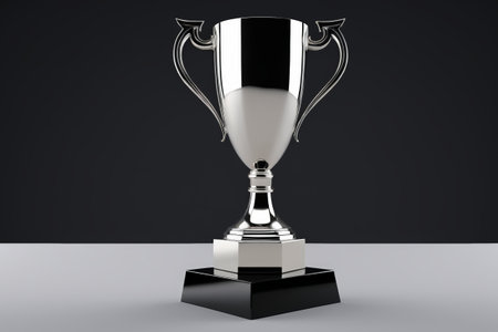 Close-up of the silver trophyの素材