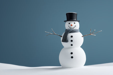 Snowman in scarf hatの素材