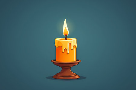 Burning Candle Illustration Materialの素材