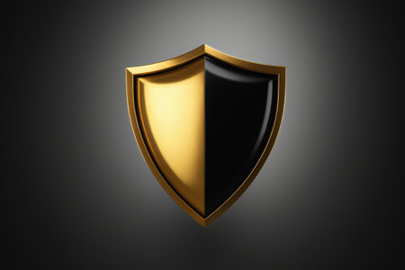 Black and gold color shield materialの素材