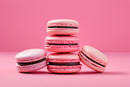 Pink Macaron Stacked Still Lifeの素材