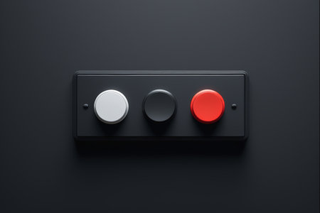 Three-color circular switch on black panelの素材
