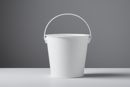 White plastic bucket still life displayの素材