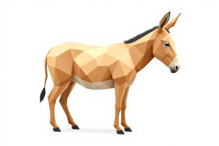 Low Polygon Style Donkey Illustrationの素材