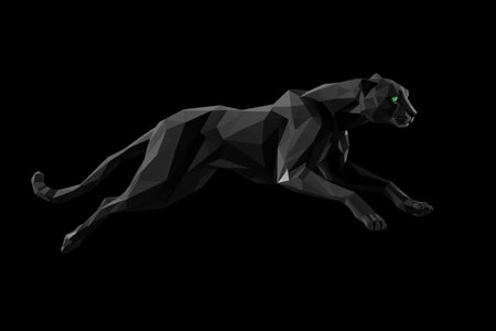 Low Polygon Style Running Pantherの素材