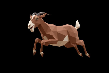 Low Polygon Style Running Goatの素材
