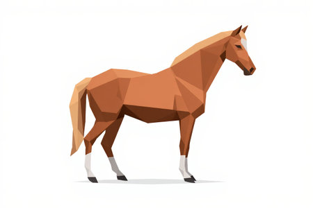 Low Polygon Style Standing Horseの素材