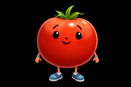 Cartoon Tomato Anthropomorphic Image Materialの素材