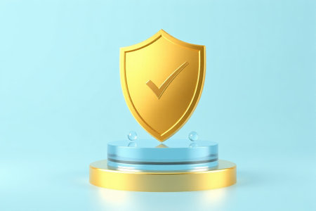 Gold shield icon displayの素材