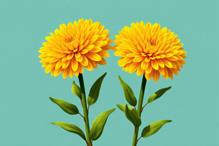 Close-up of two yellow flowersの素材