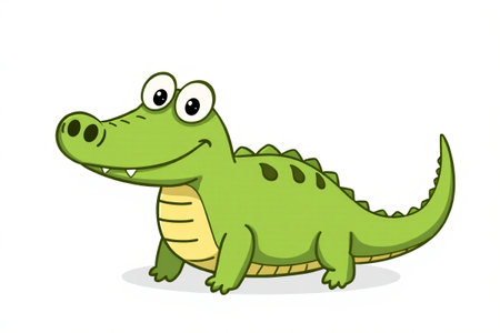 Cartoon crocodile image materialの素材