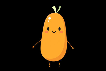 Cartoon fruit image standing pictureの素材
