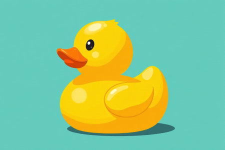 Yellow cartoon rubber duck materialの素材