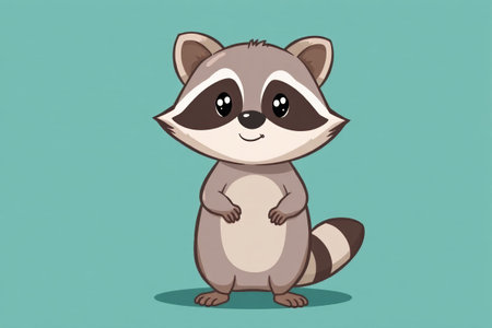 Cartoon raccoon standing imageの素材