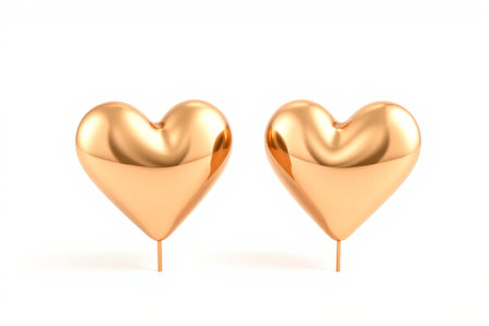 Close-up of a golden heart-shaped objectの素材