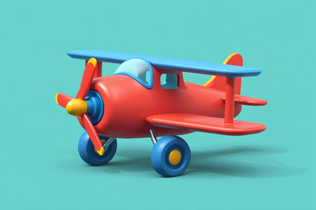 Red cartoon airplane modelの素材