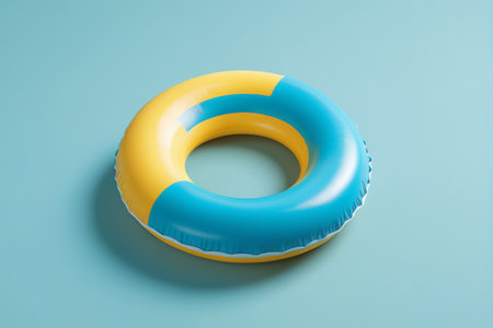 Blue and yellow inflatable swimming ringsの素材