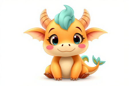 Cute cartoon dragon image materialの素材