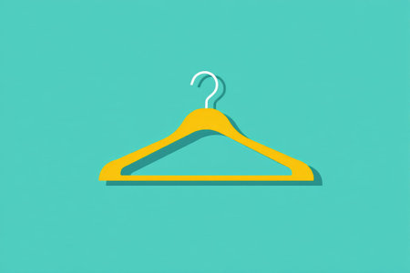 Yellow hanger simple background imageの素材