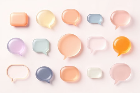 Colorful transparent dialogue bubble materialの素材
