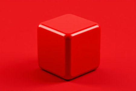 Close-up of the red cubeの素材