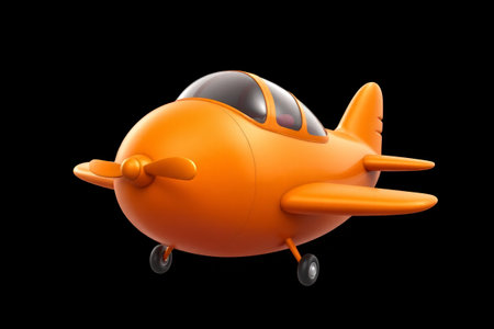 Orange cartoon airplane materialの素材