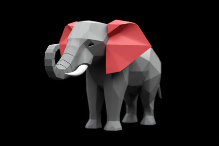 Low polygon style elephant modelの素材
