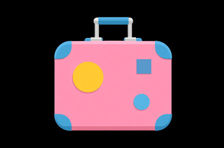 Pink Cartoon Style Travel Suitcaseの素材