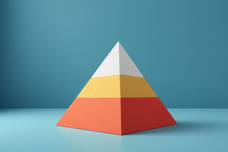Colorful triangular pyramid three-dimensional graphicsの素材