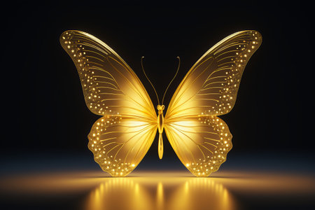Golden Butterfly Close-up Materialの素材