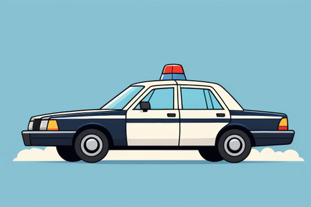 Cartoon police car profileの素材