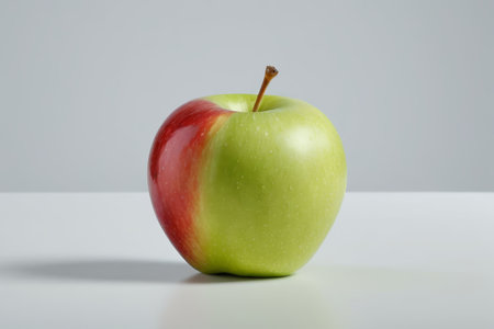 Close-up of a red and green apple still lifeの素材