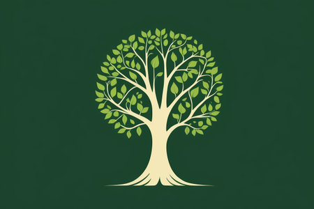 Green simple style tree patternの素材