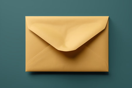 Yellow envelope on solid backgroundの素材