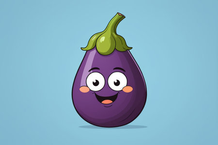 Cartoon image purple eggplantの素材