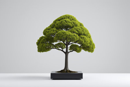 Close-up of potted green treesの素材