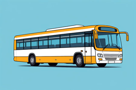 Orange and white bus animation materialの素材