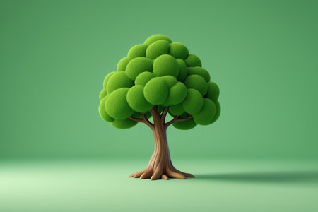 Green cartoon style tree materialの素材