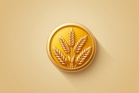 Golden round wheat pattern materialの素材