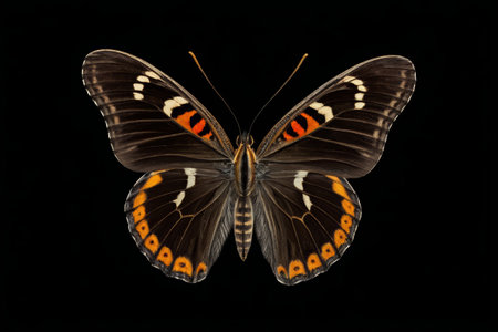 Close up of butterfly on black backgroundの素材